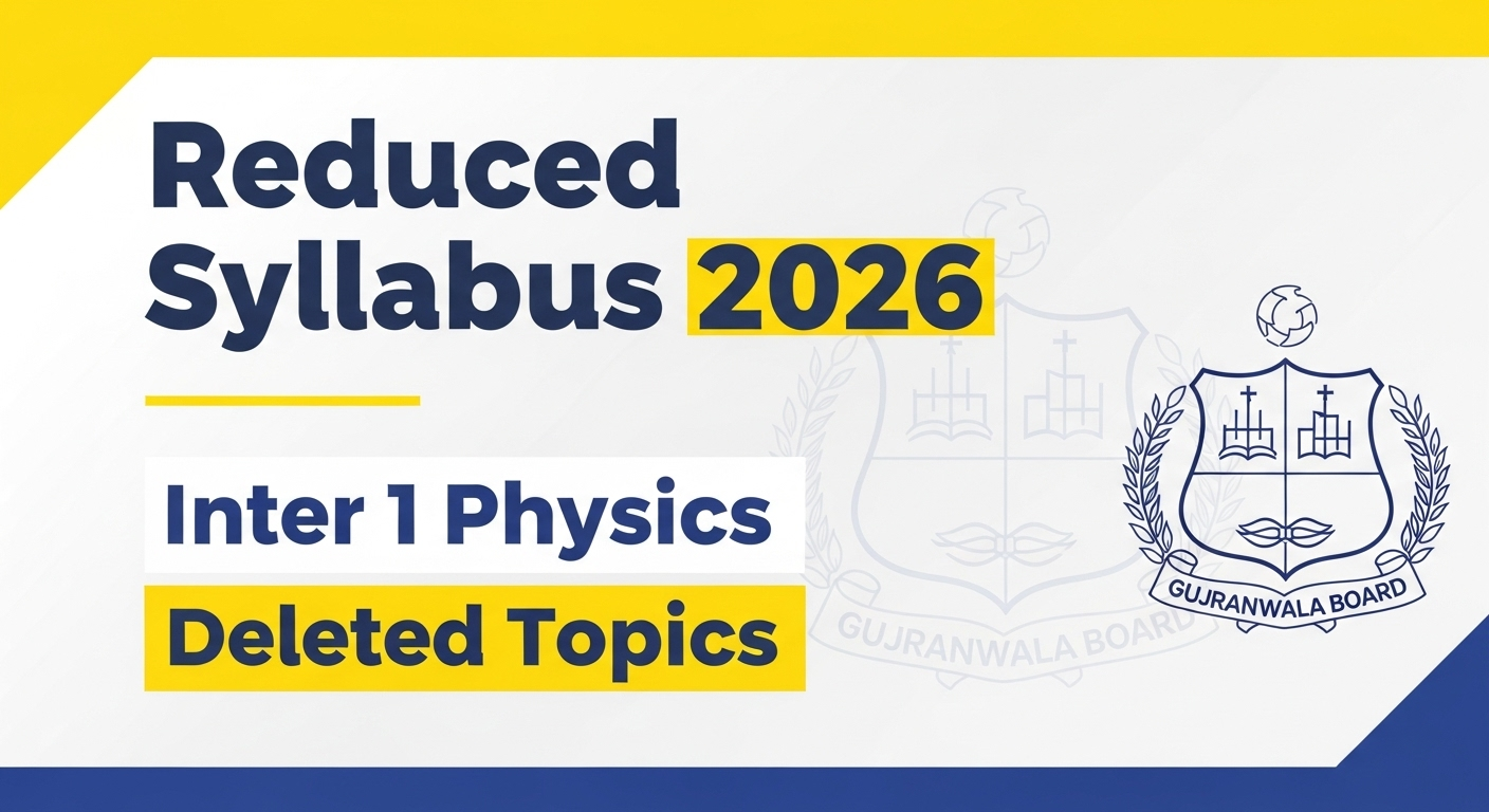 BISE Gujranwala Reduced Syllabus 2026 – Inter 1 Physics Deleted Topics