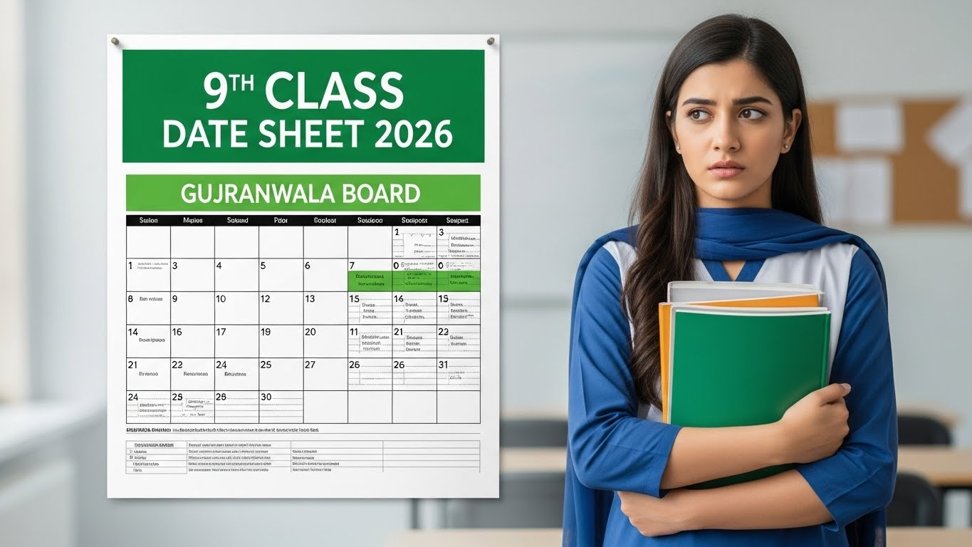 Gujranwala Board 9th Class Tentative Date Sheet 2026