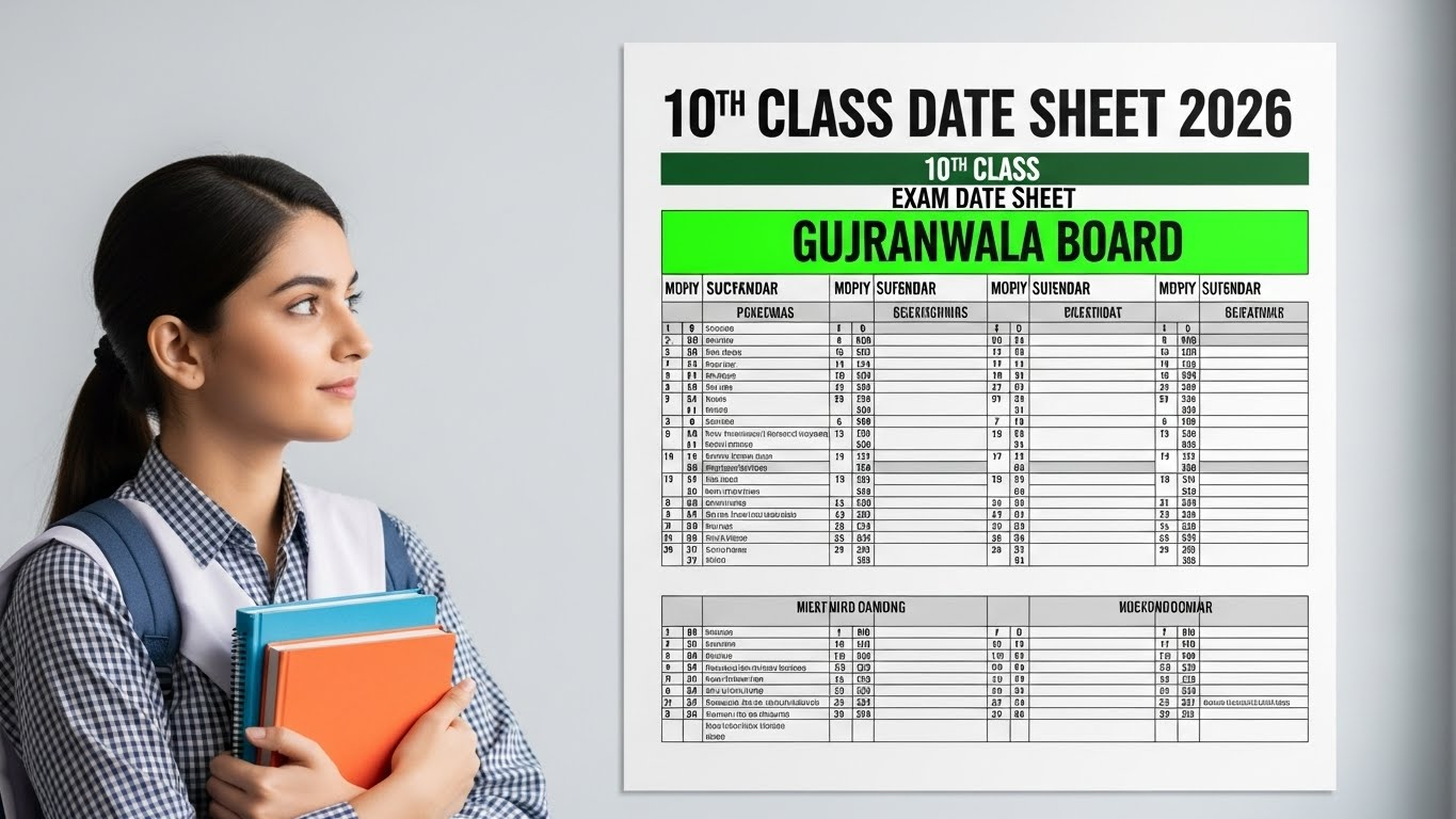 10th Class Tentative Date Sheet 2026 Gujranwala Board
