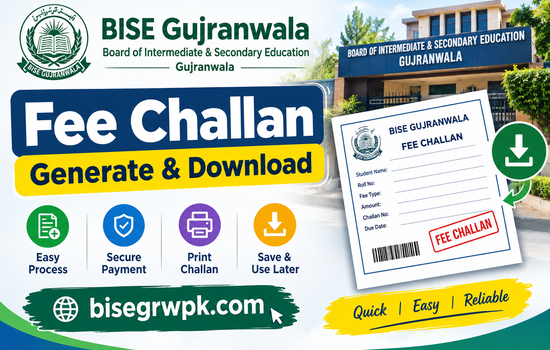 BISE Gujranwala Fee Challan