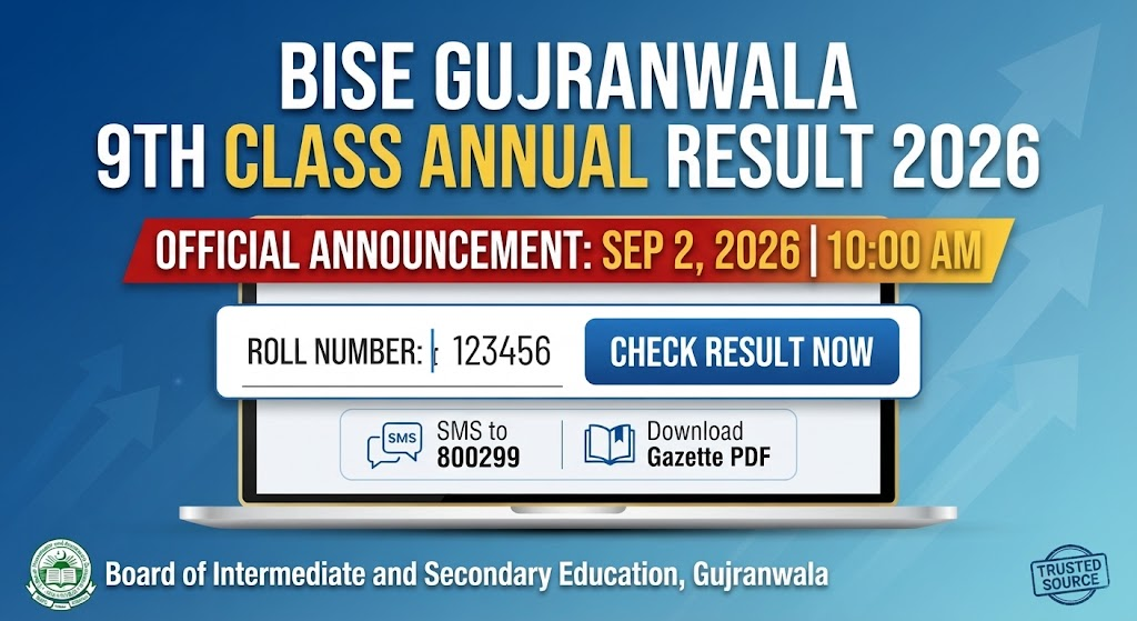 BISE Gujranwala 9th Class Result 2026 Check by roll number